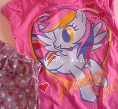 Set conjunto Remera de my little pony rainbow dash y short con corazones - comprar online