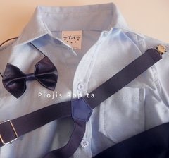 Set conjunto bautismo saco body camisa pantalon moño y tiradores - comprar online