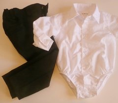 Set conjunto traje bautismo body camisa manga larga y pantalon