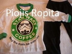 Set Star Wars Trooper Remera y Pantalón Pijama logo Starbucks