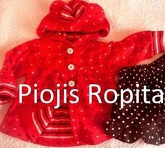 Campera liviana 100% algodon Con Capucha Orejas Moño y Corazones