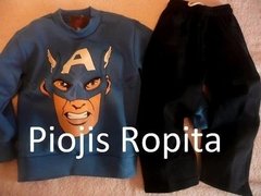 Set Frisado Capitán América Buzo y Pantalón