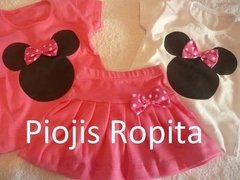 Set Conjunto de Minnie 2p Remera y Pollera con moño