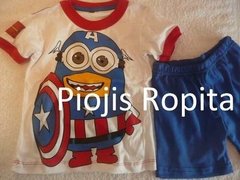 Set Pijama Minion Capitan America Remera y Short