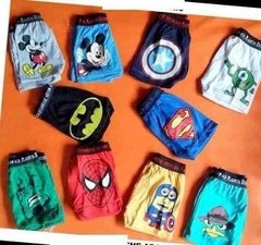 Set de 3 Boxers con personajes Mickey, Batman, Superman, Spiderman, Capitán América, etc