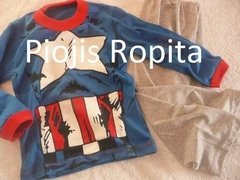 Set Capitán América Estrella Remera manga larga y Pantalón Pijama