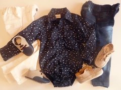 Set conjunto traje bautismo pantalon o jean zapatos y body camisa - Piojis Ropita Importada