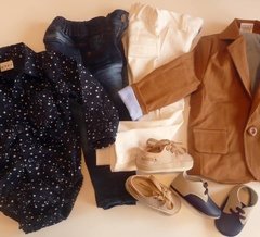 Set conjunto traje bautismo body camisa pantalon blazer saco y zapatos