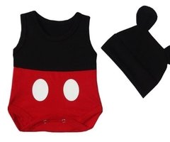 Set Disfraz de mickey de verano body sin mangas y gorro con orejas