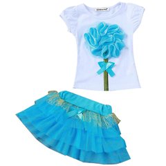 Set Importado pollera Tutu y remera con flor de raso gigante para fiesta o cumpleaños