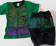 Set Disfraz el increible Hulk short y remera 100% algodon