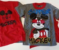 Remera Disfraz Mickey Mouse manga corta con capa