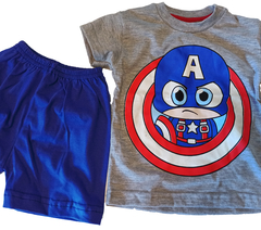 Set conjunto Capitán América remera manga corta y short bermuda