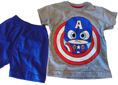 Set conjunto Capitán América remera manga corta y short bermuda - comprar online