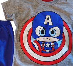 Set conjunto Capitán América remera manga corta y short bermuda en internet