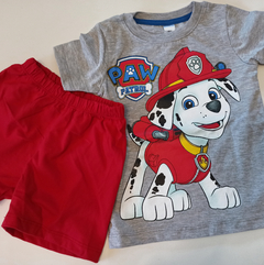 Set conjunto paw patrol patrulla canina  remera manga corta y short bermuda