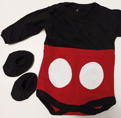 Set conjunto ajuar difraz mickey body zapatitos y gorro en internet