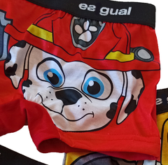 Set de 3 Boxers con personajes PAW PATROL marshal rubble y chase - comprar online