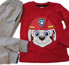 Set conjunto marshall paw patrol patrulla canina remera roja y pantalon pijama