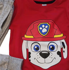 Set conjunto marshall paw patrol patrulla canina remera roja y pantalon pijama en internet