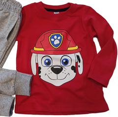 Set conjunto marshall paw patrol patrulla canina remera roja y pantalon pijama - Piojis Ropita Importada