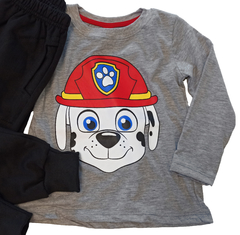 Set conjunto marshall paw patrol patrulla canina remera gris y pantalon pijama unisex - tienda online