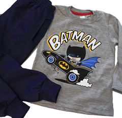 Set conjunto baby batman liga de la justicia remera gris y pantalon pijama