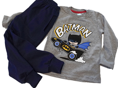 Set conjunto baby batman liga de la justicia remera gris y pantalon pijama - tienda online