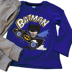 Set conjunto baby batman liga de la justicia remera azul y pantalon pijama - Piojis Ropita Importada