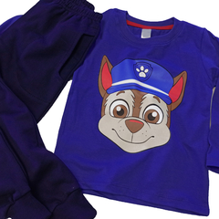 Set conjunto chase paw patrol patrulla canina remera azul y pantalon pijama