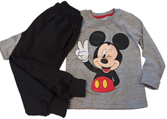 Set conjunto mickey mouse tipo disney remera gris y pantalon pijama unisex - tienda online