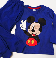 Set conjunto mickey mouse tipo disney remera azul y pantalon pijama