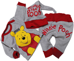 Set conjunto ajuar difraz winnie pooh remera manga larga pantalon y gorro con orejas - tienda online