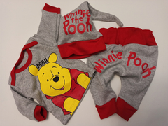 Imagen de Set conjunto ajuar difraz winnie pooh remera manga larga pantalon y gorro con orejas