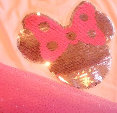 Set disfraz minnie mouse pollera tutu remera manga larga lentejuelas reversibles y vincha orejas - comprar online
