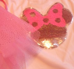 Set disfraz minnie mouse pollera tutu remera manga larga lentejuelas reversibles y vincha orejas en internet