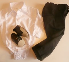 Set conjunto traje bautismo pantalon body camisa y zapatos