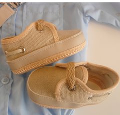 Set conjunto traje bautismo body camisa pantalon blazer saco beige y zapatos - comprar online