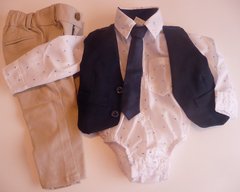 Traje para Bautismo fiesta body camisa pantalon de vestir chaleco corbata - comprar online