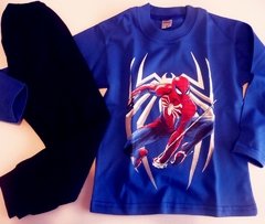 Set remera manga larga spiderman hombre araña y pantalón pijama