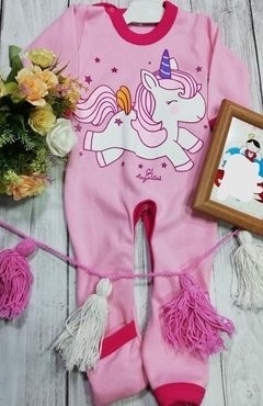 Enterito pijama unicornio rosa manga larga