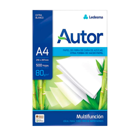 Resmas AUTOR A4 80grs Caja x 10 UNIDADES