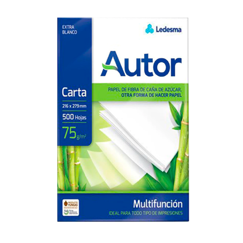 Resmas AUTOR CARTA 75 Grs Caja x 10 UNIDADES