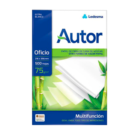 Resmas AUTOR Oficio 75grs Caja x 10 unidades