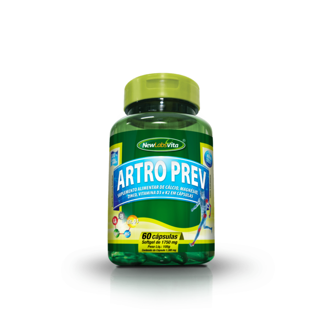 Artro Prev (Cálcio, Magnésio, Zinco e Vitamina D e K2) - 60 Cáps - 1300mg (New Labs Vita)