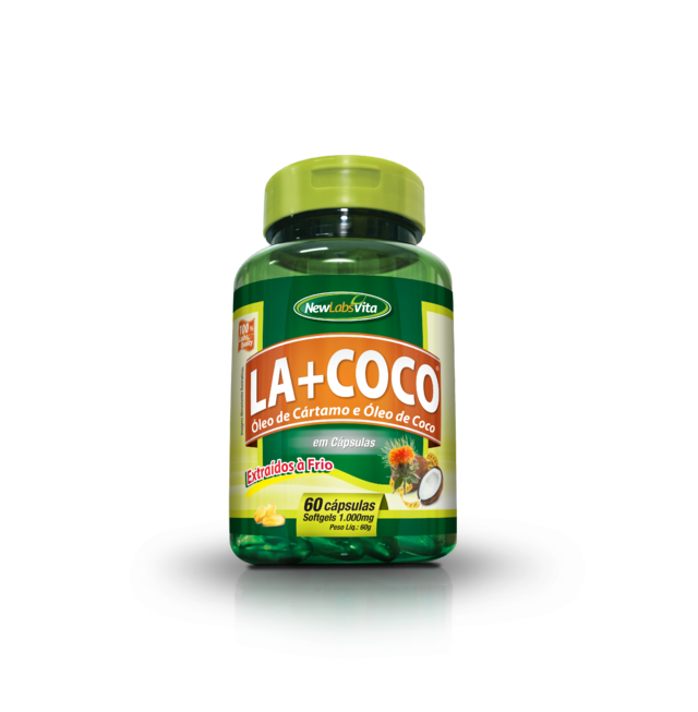 LA+Coco (Óleo de Cártamo + Óleo de Coco) - 60 Cáps - 1000mg (New Labs Vita)