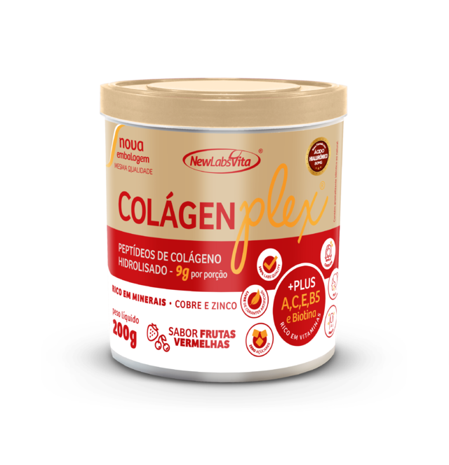 Colágeno Hidrolisado ColágenPlex - Sabor Frutas Vermelhas - 200g (New Labs Vita)