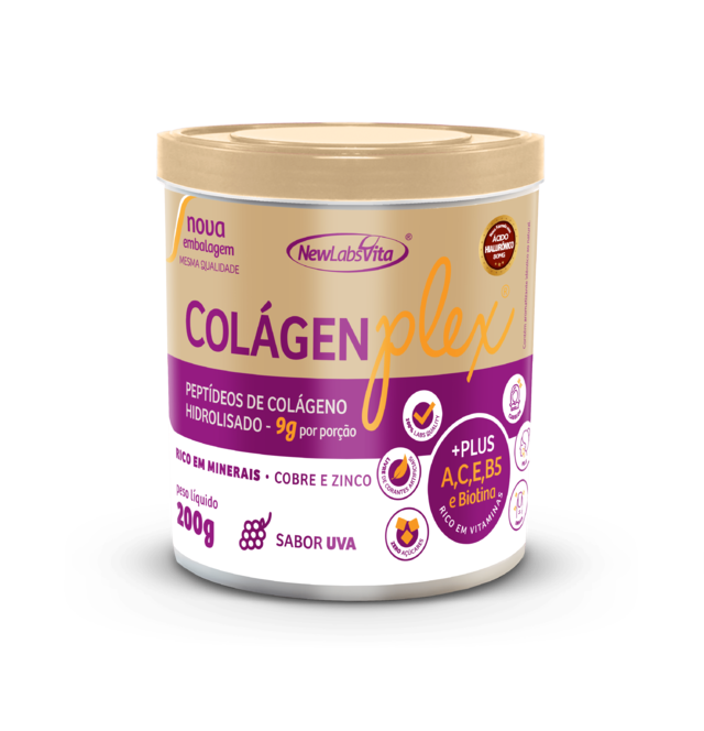 Colágeno Hidrolisado ColágenPlex - Sabor Uva - 200g (New Labs Vita)