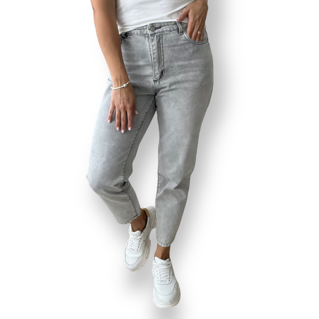 Jean mom cheap gris
