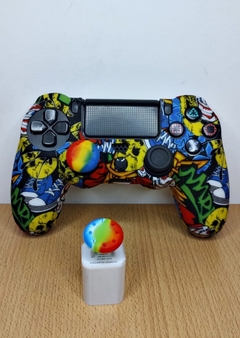 Funda joystick ps4 c/ sticks (blanca diseño zapatilla - calavera)